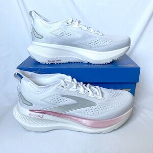Brooks Glycerin 23 Size 8 Wide White Pink Harbor Mist